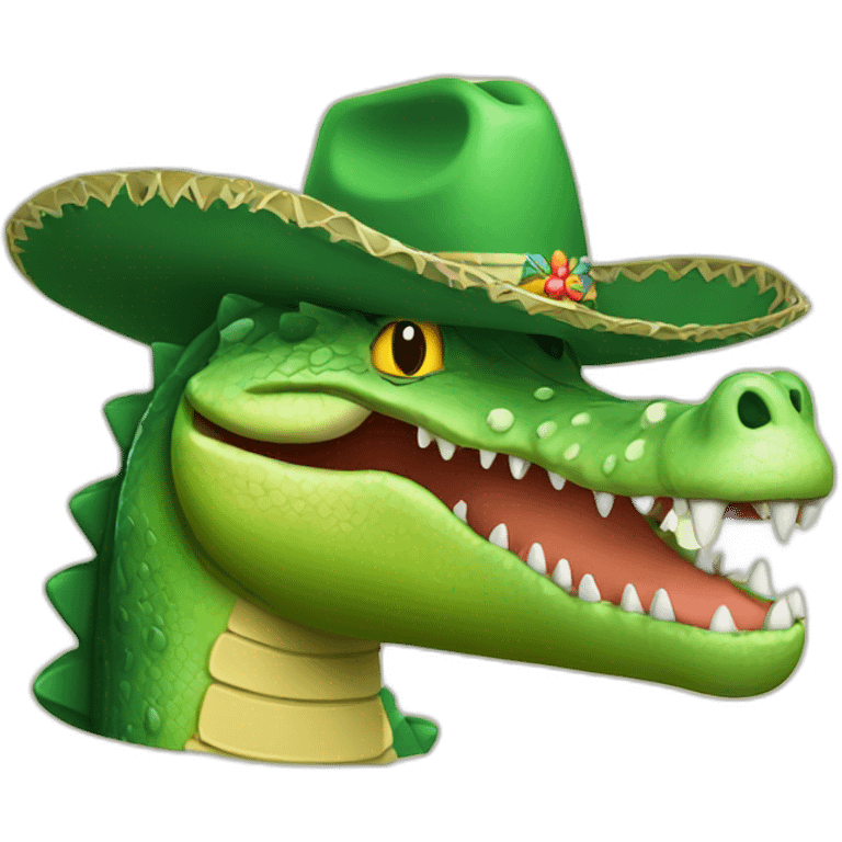 Crocodile wearing a sombrero emoji