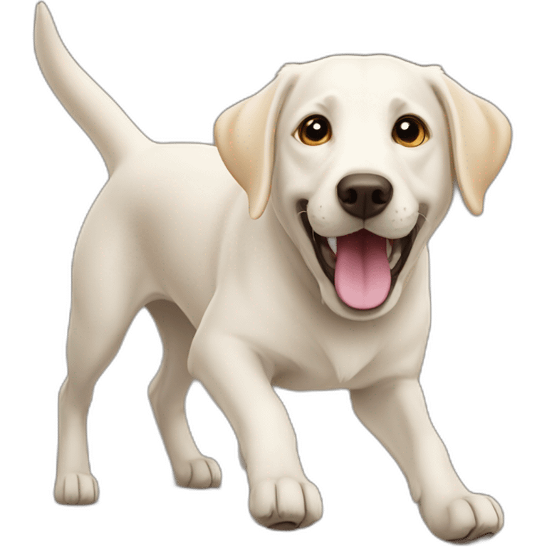 Excited white labrador mix emoji