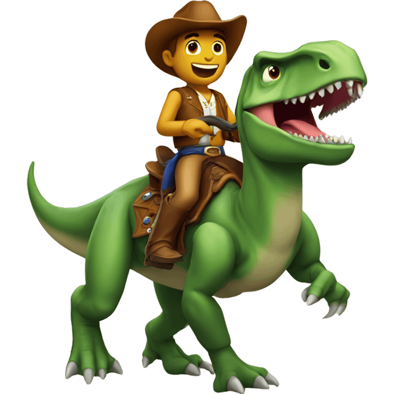 Dinosaur riding cowboy emoji