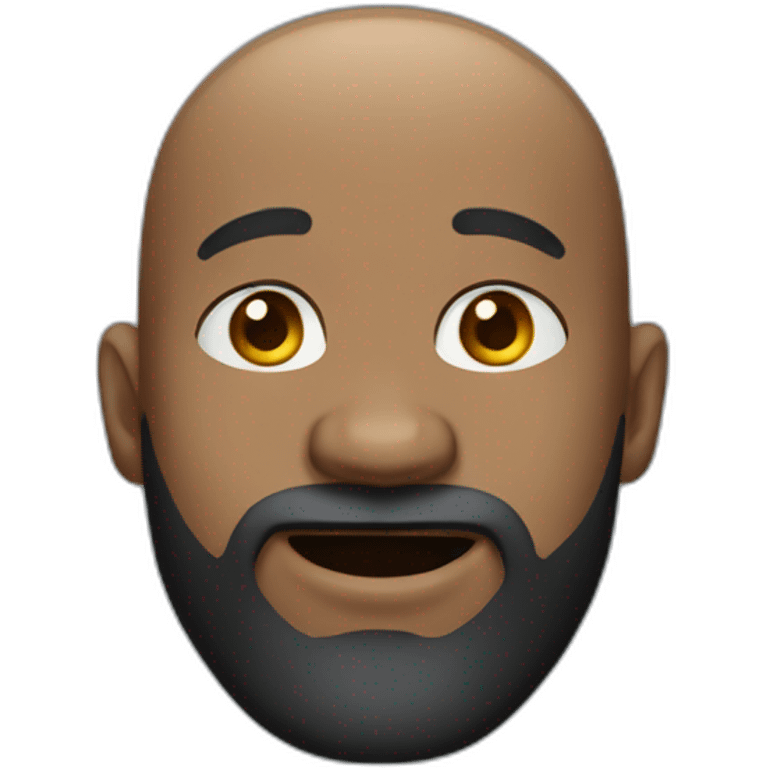 Black bald man with a beard winking emoji