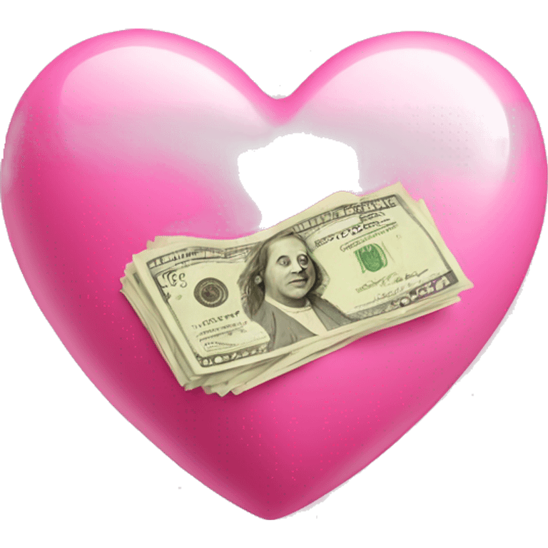 pink heart with money emoji