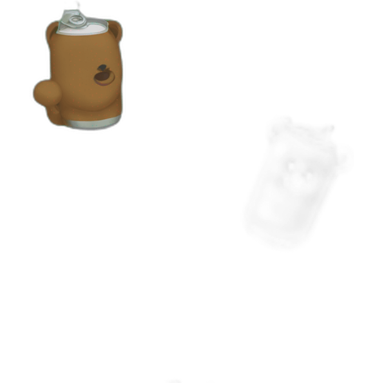 green soda can with a brown bear on the can emoji