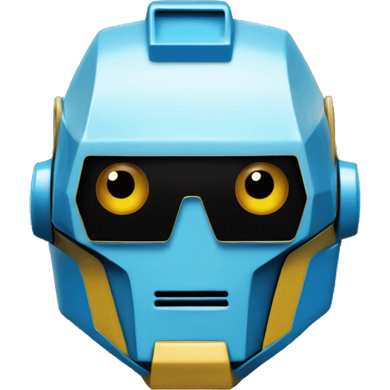 Electric Blue variant DaftPunk-style robot talk box emoji