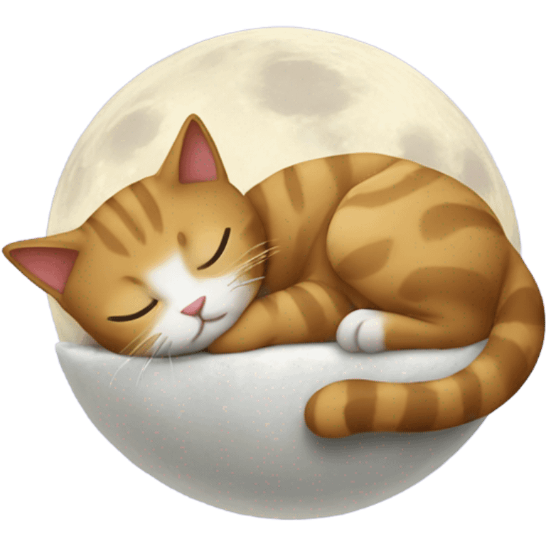 Cat sleeping on the moon  emoji