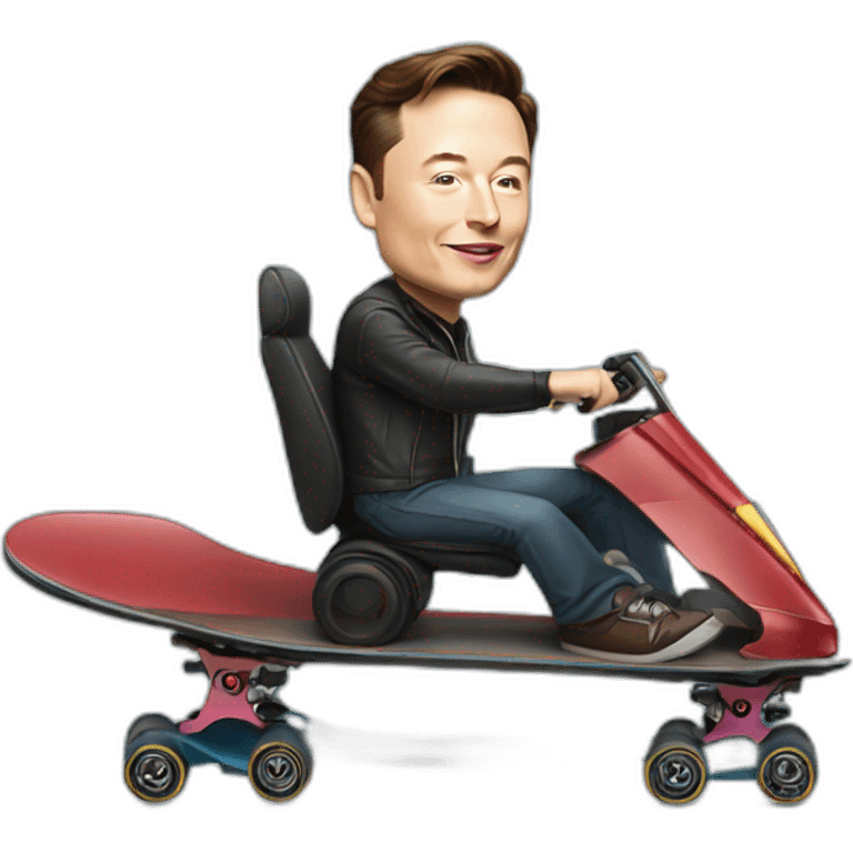 elon musk driving skateboard emoji