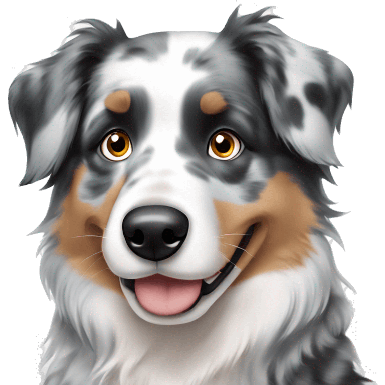 Blue Merle Australian shepherd boy dog with blue eyes  emoji