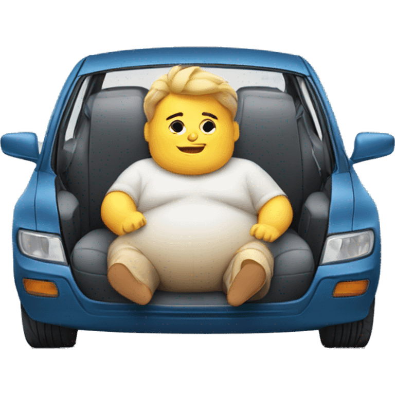 A fat boy sitting in a car emoji