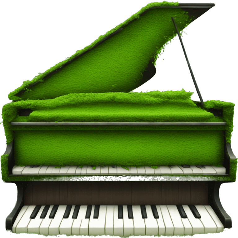 Piano covered in green moss emoji