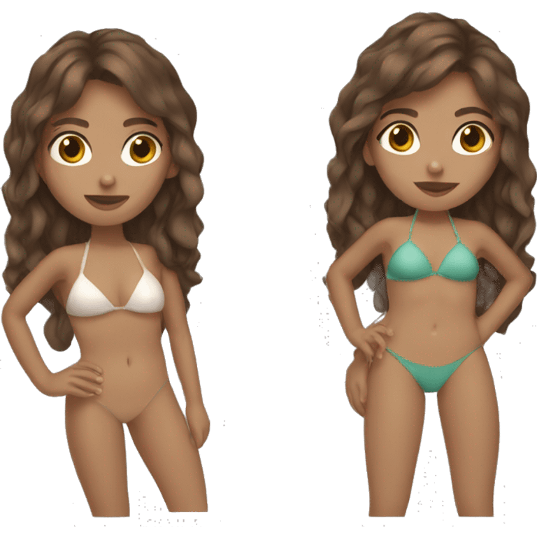  bikini brown hair girl emoji