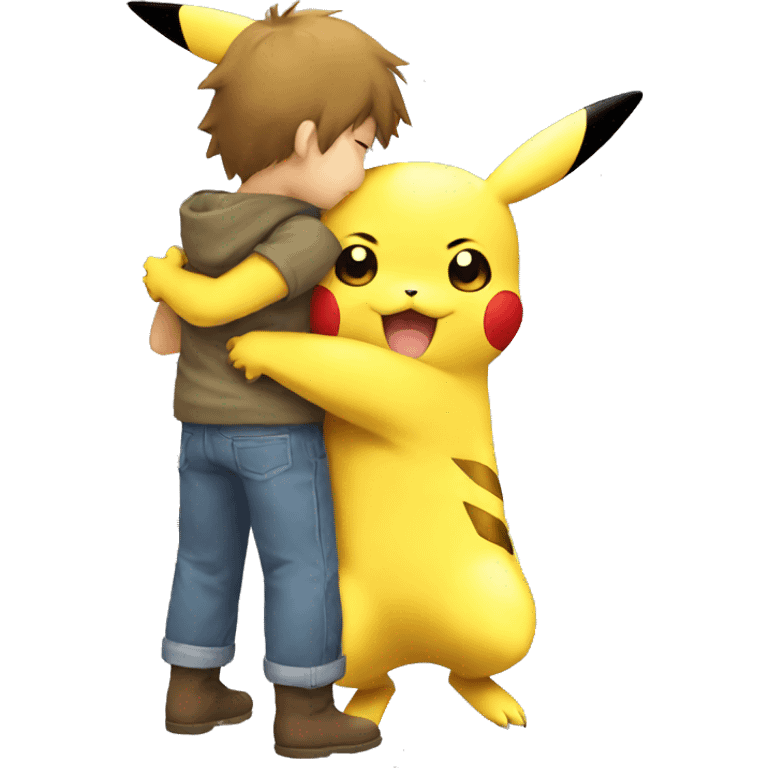 Pikachu hug Pikachu emoji