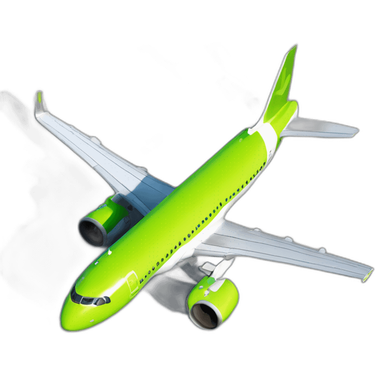 Airbus A320 in lime-green livery emoji