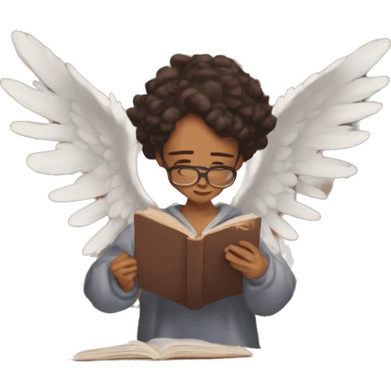 Library book bookworm academia aesthetic angel with broken wing damaged wing torn wing  emoji