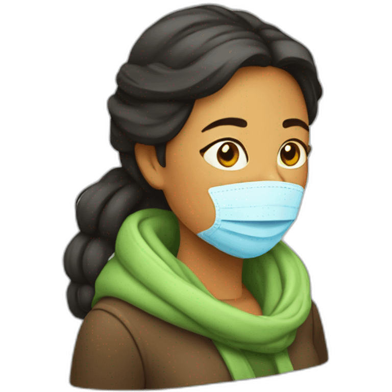 Sich woman having a cold emoji