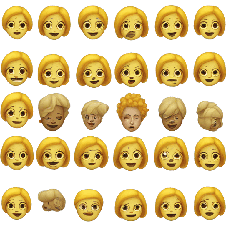 Round clown lady yellow Bob hair  emoji