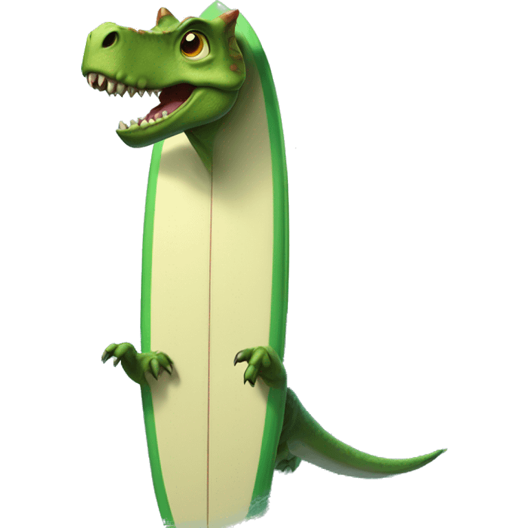 dinosaur on a surfboard emoji