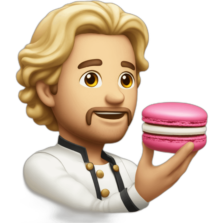 Emmanuel macroneating macaron emoji