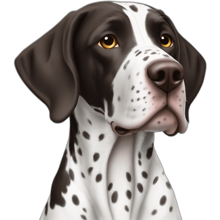 black & white german shorthair pointer emoji