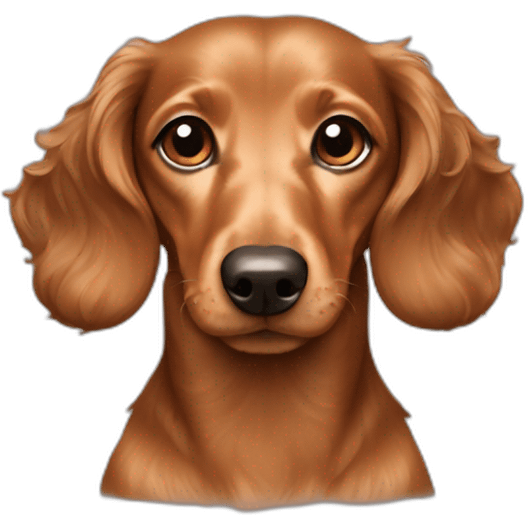 Light brown curly-haired dachshund emoji