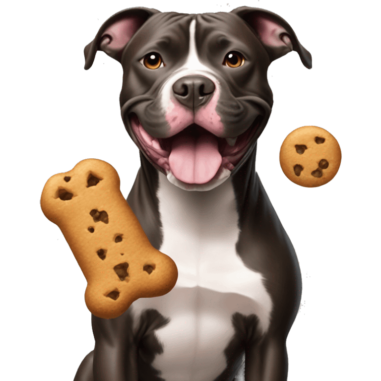 pitbull with treat emoji