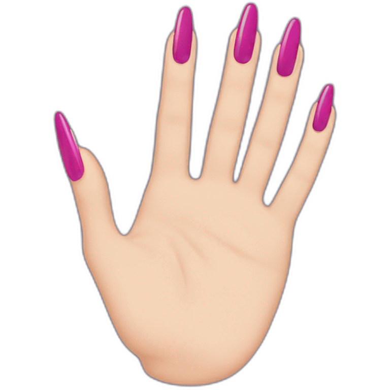 Hand rock sign with long nails and nail polish emoji