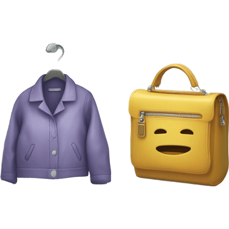 clothes in a medicine cabinet in a handbag, emoji