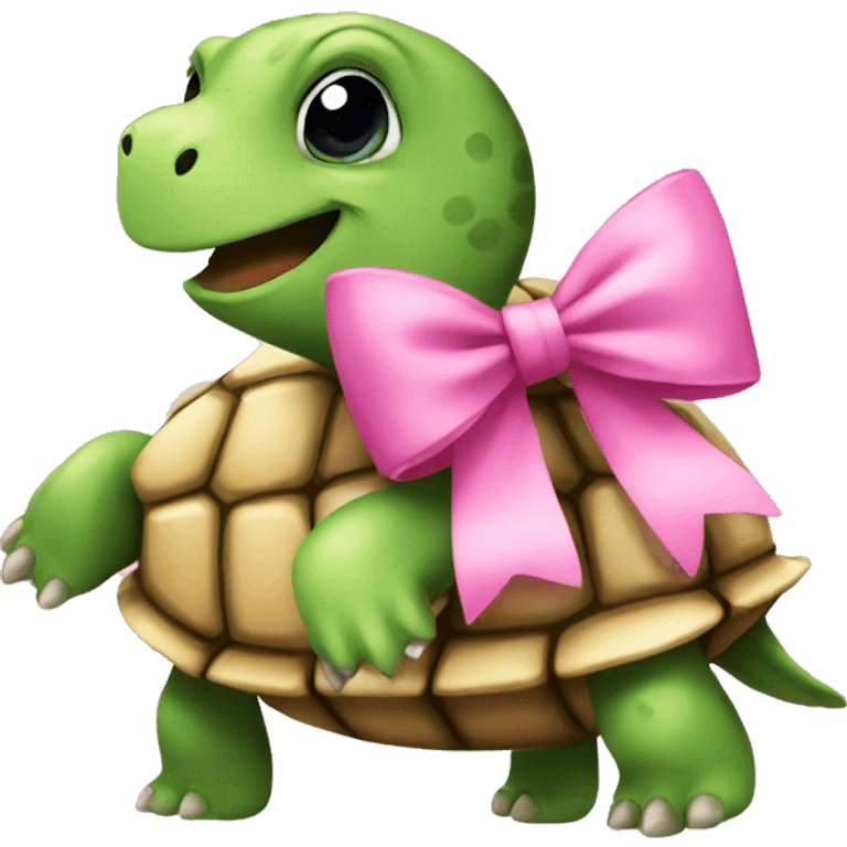 turtle with pink bow emoji