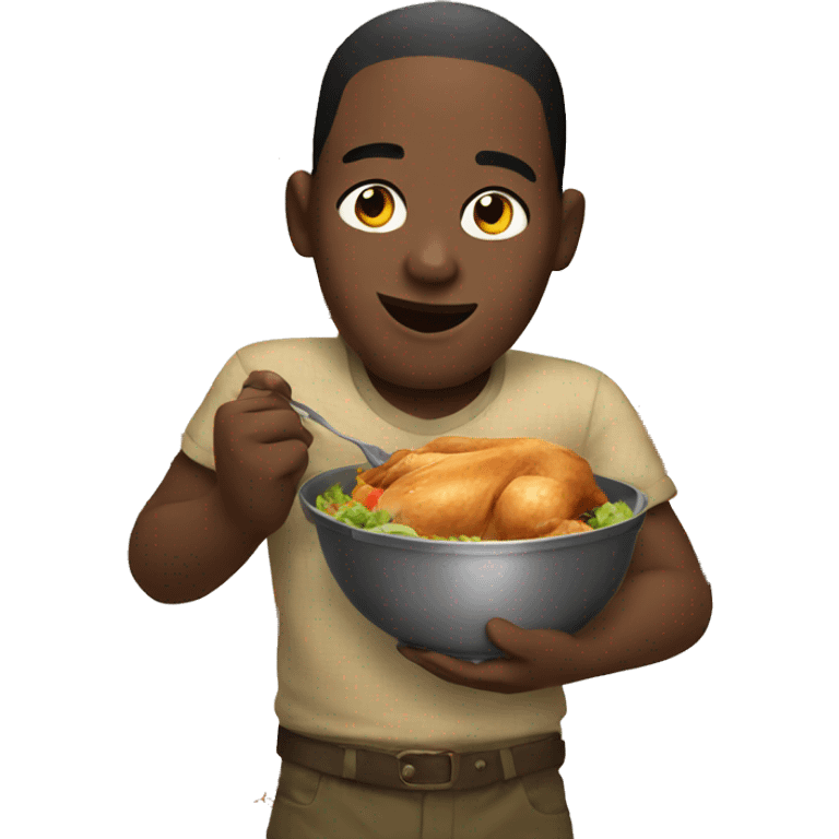 African eating chicken emoji