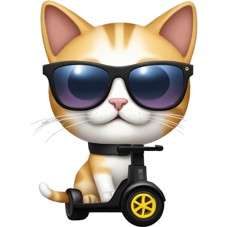 Cat with sunglasses on a Segway  emoji