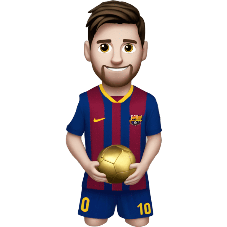 Messi con el balon de oro emoji