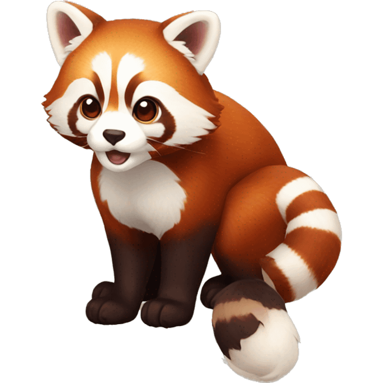 Red Panda Cat hybrid full body emoji