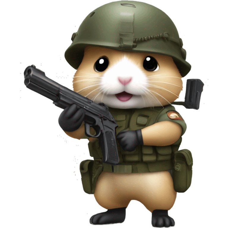 hamster combat soilder with gun emoji