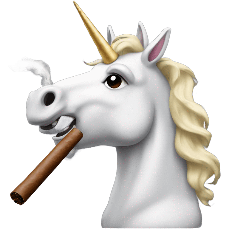 A unicorn smoking a cigar  emoji