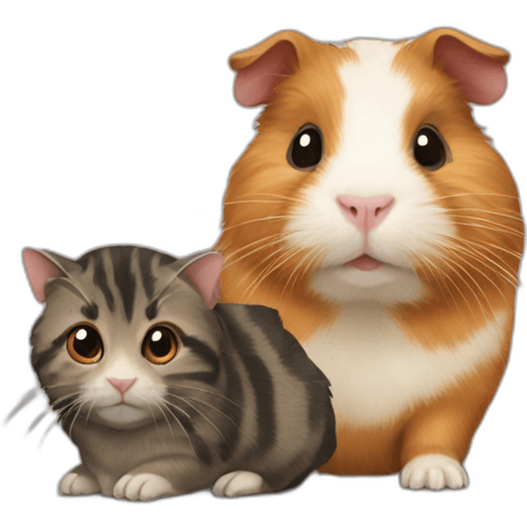 Guinea pig with a tabby cat emoji