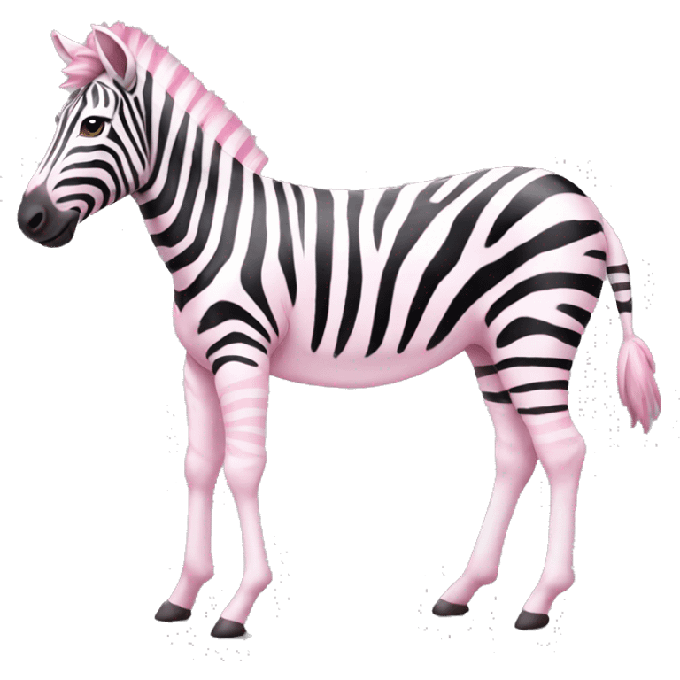 light pink white pretty zebra full body emoji