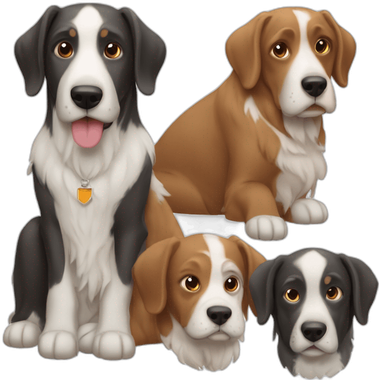 2 bernardhiner and 2 swiss dogs emoji