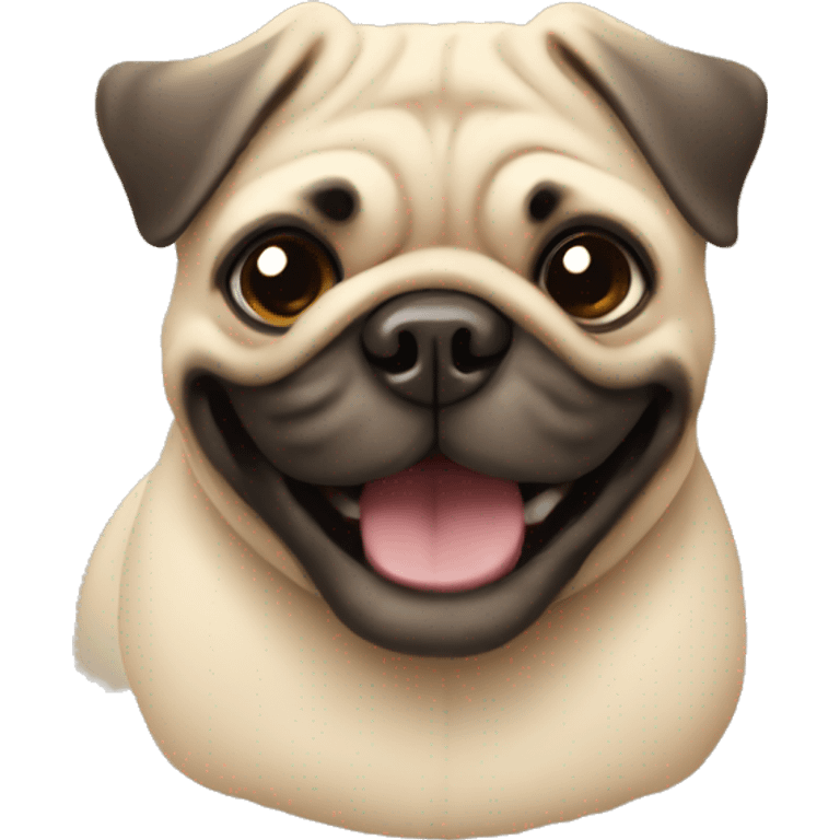 Beige cheerful pug emoji