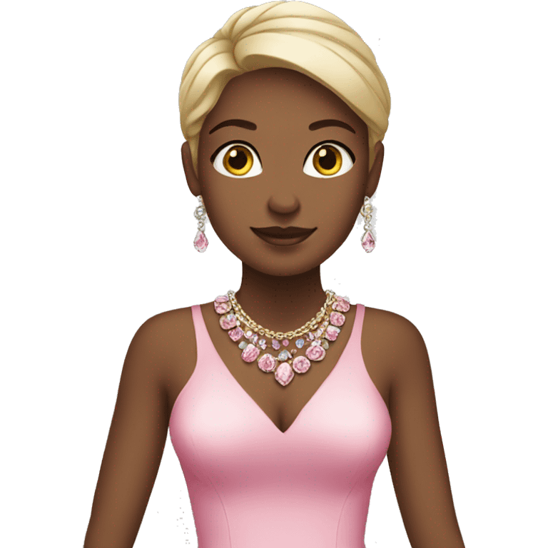 Girl wearing pink dress with jewelry  emoji