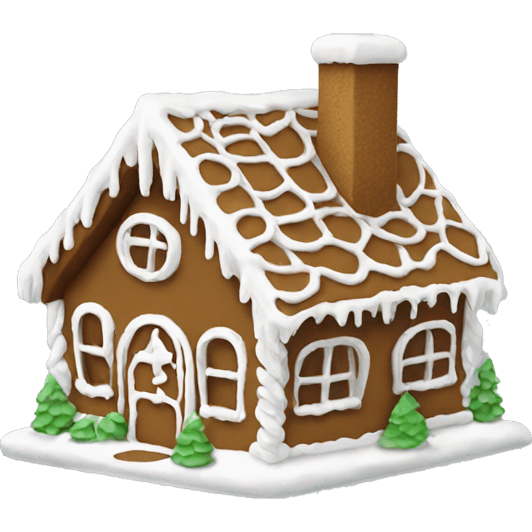 gingerbread house with only white details simple emoji