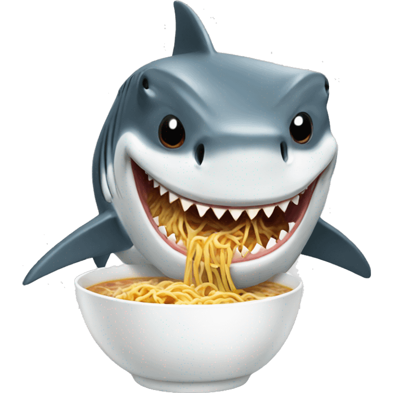 Shark eating ramen emoji