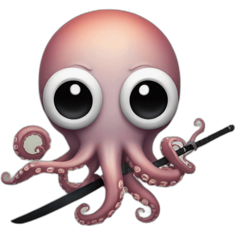 octopus holding a katana emoji