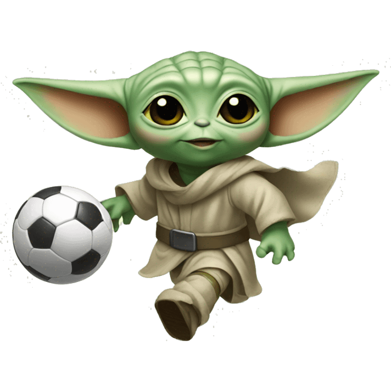 Baby yoda playing soccer emoji