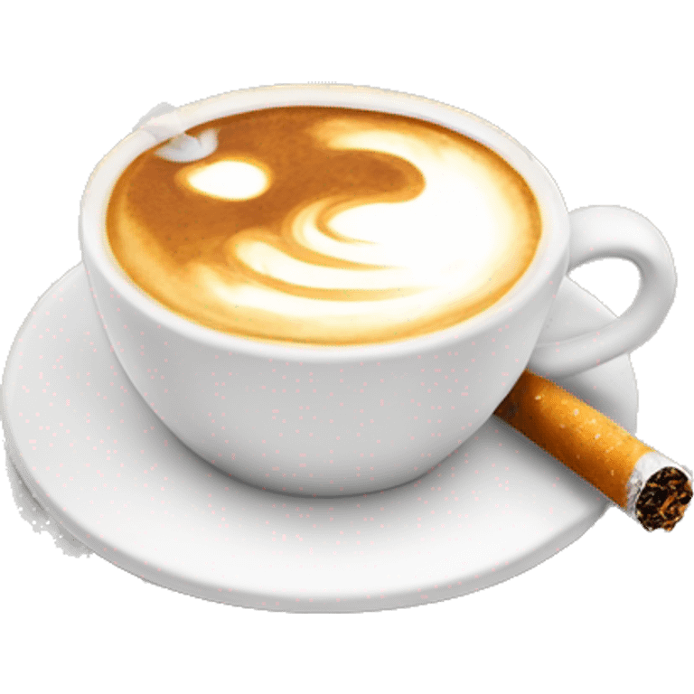 Cappuccino and cigarette emoji