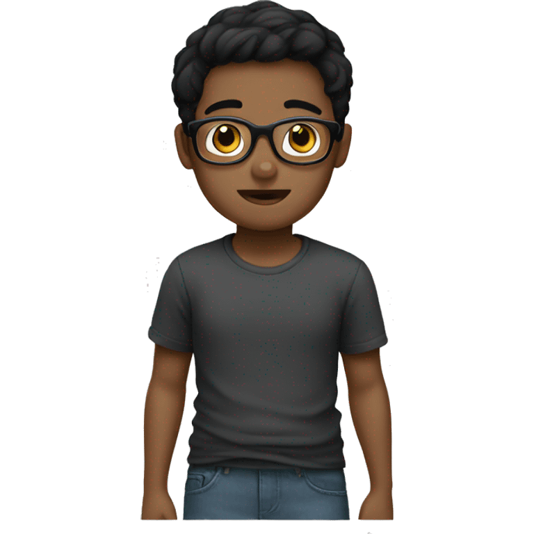 Boy with glasses with black short hair  emoji