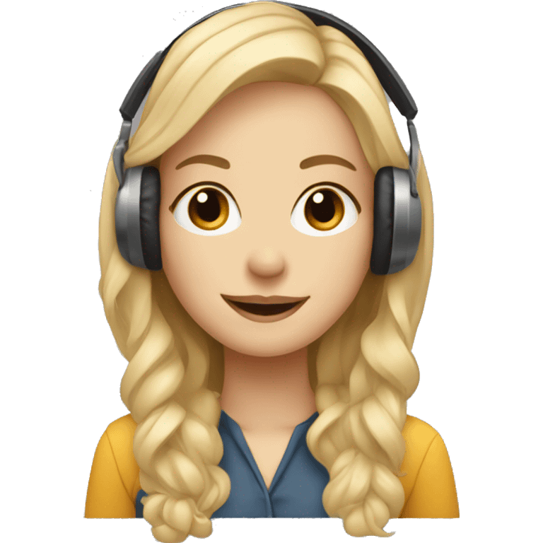 Audio technician blonde girl with an audio desk emoji