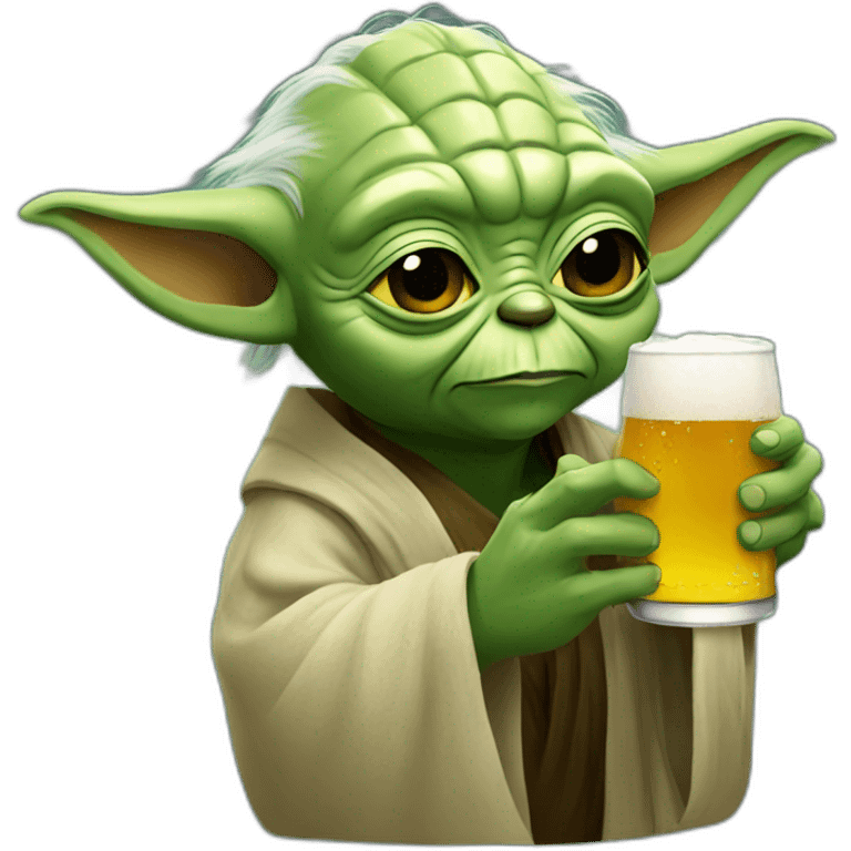 Yoda drinking beer emoji