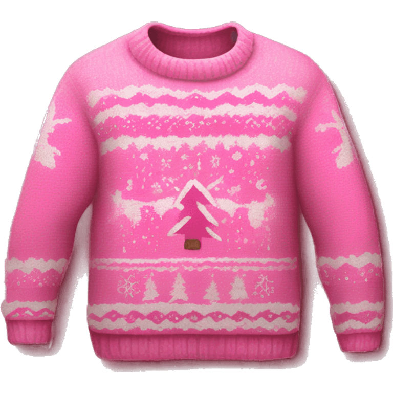 Realistic isolated pink ugly Christmas sweater. emoji