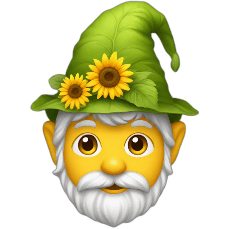 Gnome with sunflower hat emoji