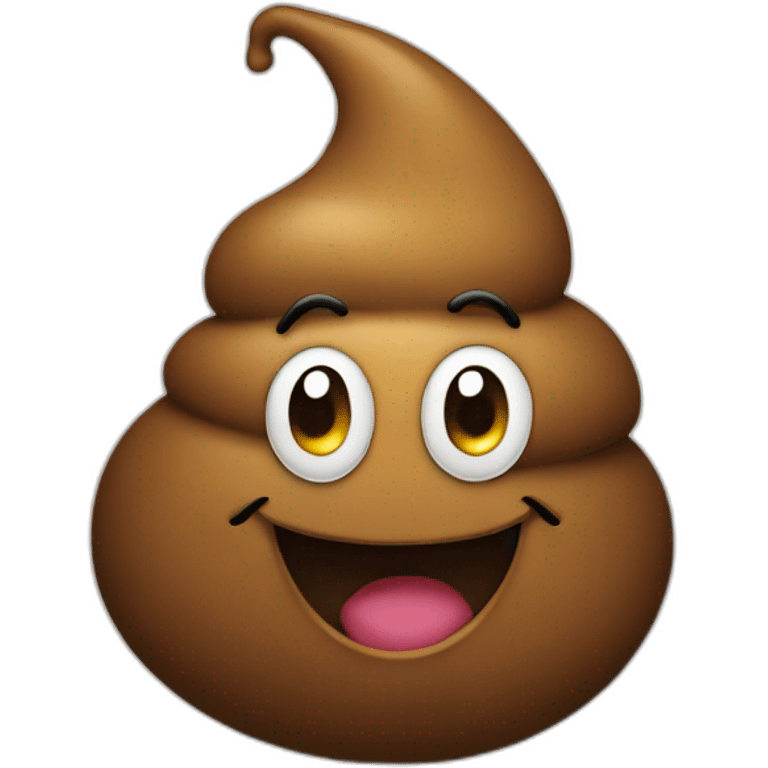 a funny poop with a smile in its face emoji