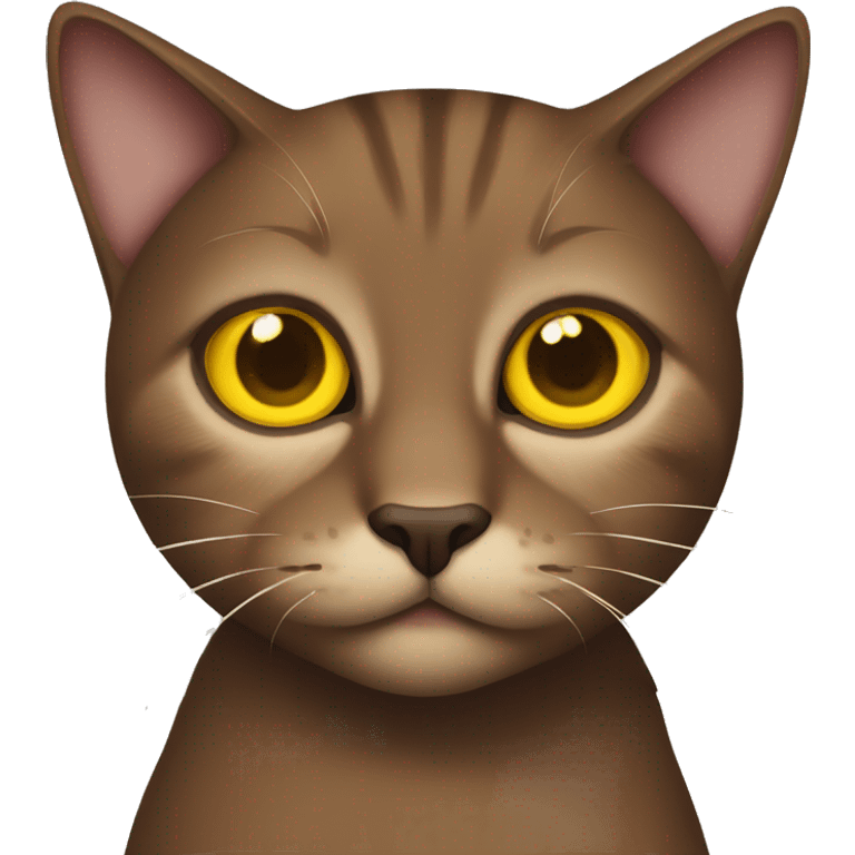 Brown cat with yellow eye emoji