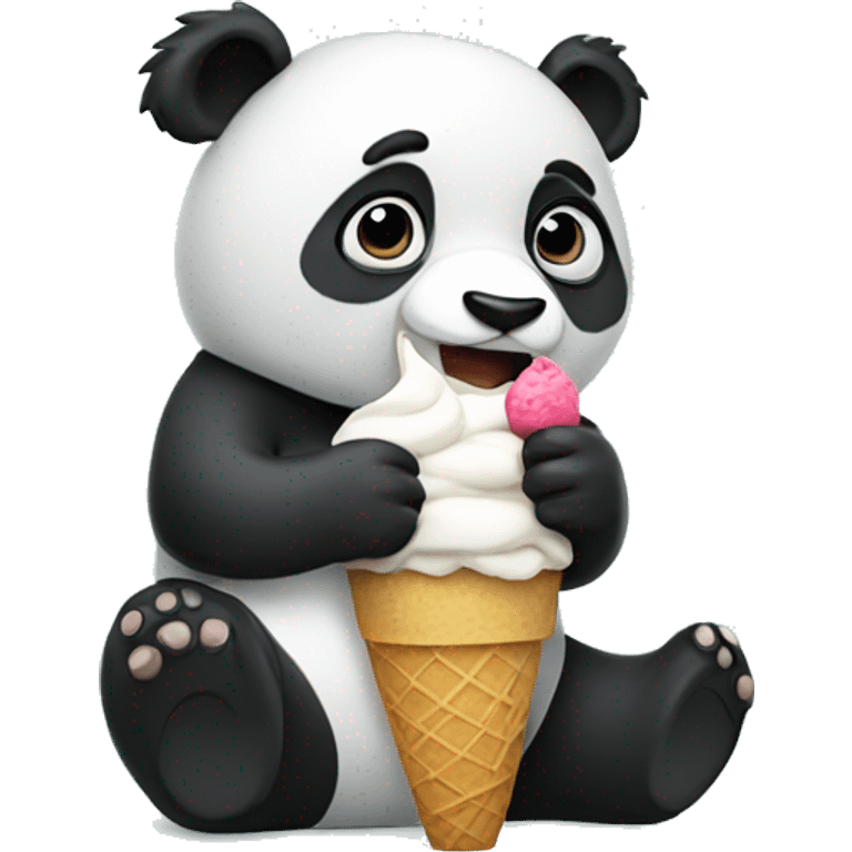 Panda eating ice cream emoji